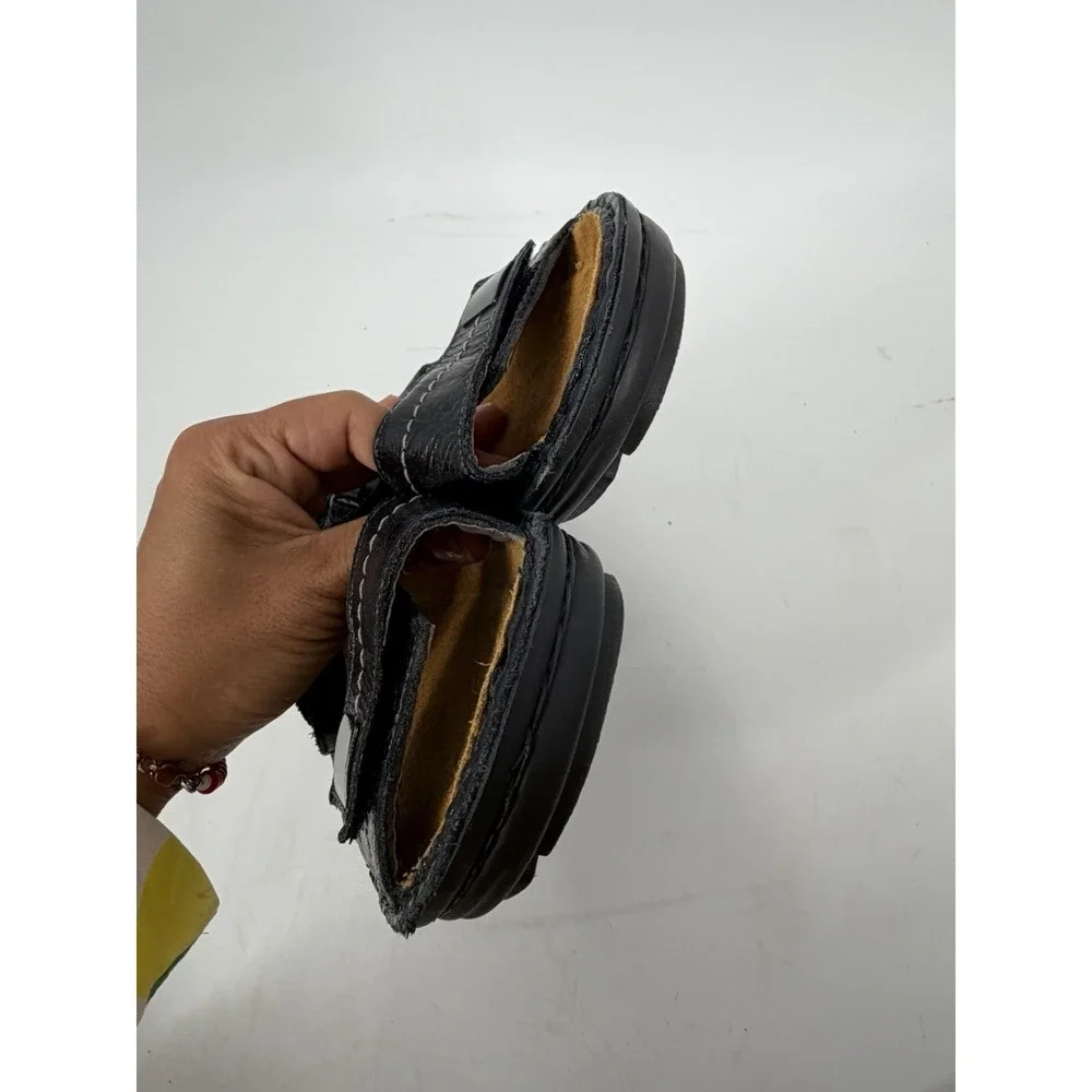Naot Papaya Women's Size 39 US 8 Black Leather Slides Wedge Sandals Comfort